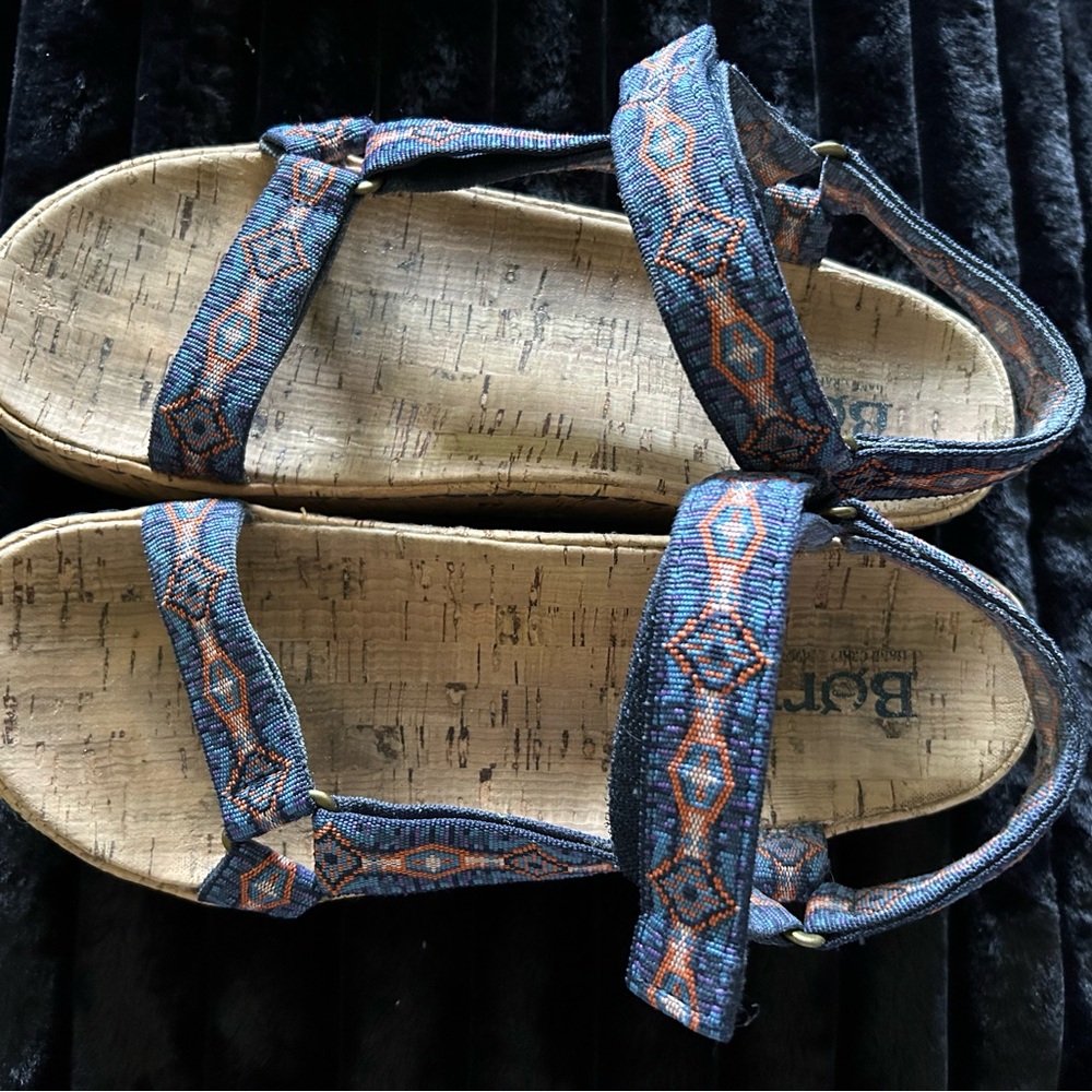 Multi Colored Sandals. Used but in good condition. 2" platforms.